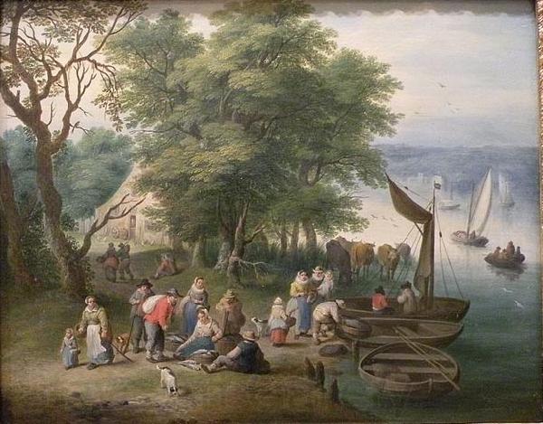 Theobald Michau Retour de la peche, par Theobald Michau. Musee des Beaux-Arts de Rennes. Spain oil painting art